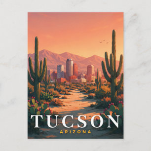 Carte Postale Art du ciel désertique panoramique de Tucson Arizo