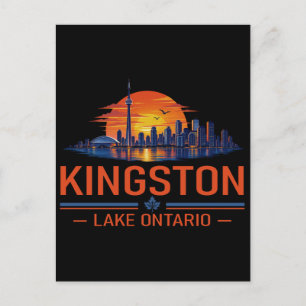 Carte Postale Art du coucher de soleil sur le lac Ontario à King