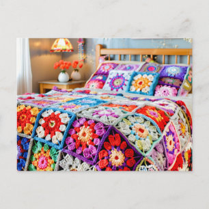Carte Postale Art du crochet Granny Square
