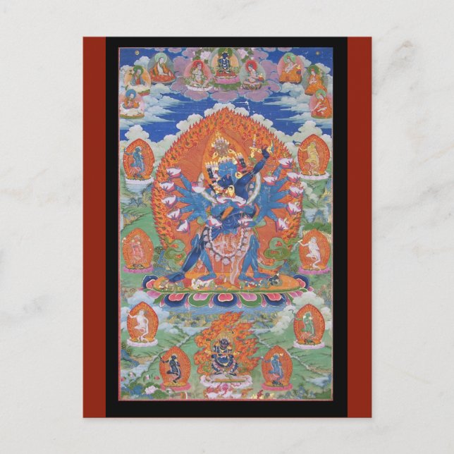 Carte Postale Art du dieu bouddhiste tibétain Hevajra (Devant)