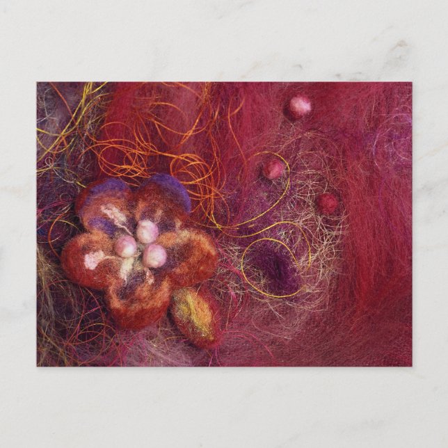 Carte Postale Art du feutrage de fleurs (Devant)