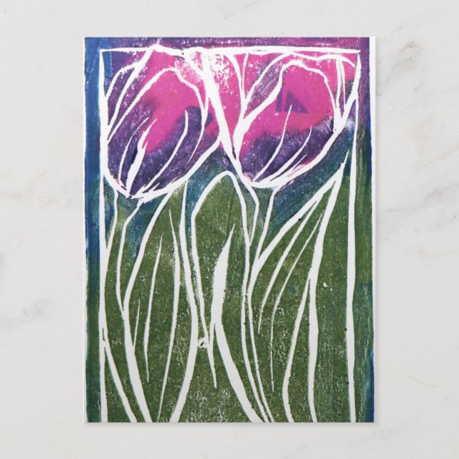 Carte Postale Art du jardinage de tulipes (Devant)