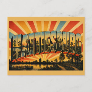 Carte Postale Art du lac et de la forêt de pins de Hattiesburg M