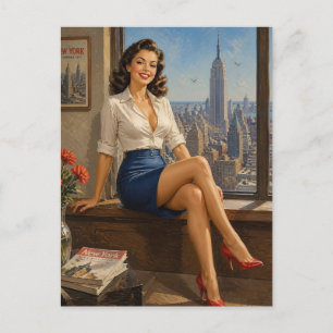 Carte Postale art du pin-up des années 1950
