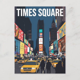 Carte Postale Art du taxi de Times Square New York