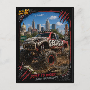 Carte Postale Art du tout-terrain de camion monstre de Géorgie