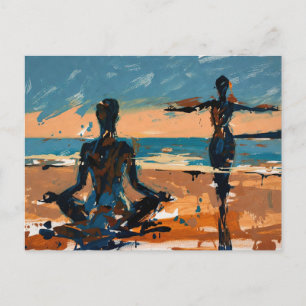 Carte Postale Art du Yoga (#3) peinture à l'huile