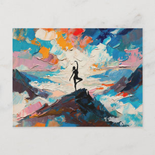 Carte Postale Art du Yoga : Beauté Équilibrée (Peinture à l'Huil