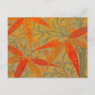 Carte Postale Art en bambou terrestre Vintage Imprimer orange