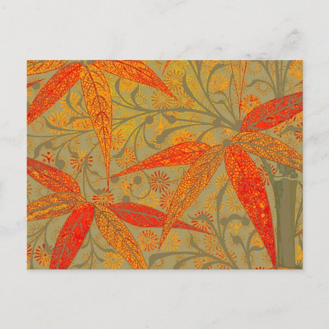 Carte Postale Art en bambou terrestre Vintage Imprimer orange (Devant)