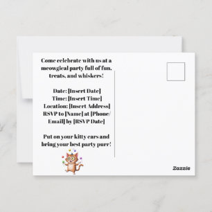 Carte Postale Art fantaisiste de chat excentrique pour les amour