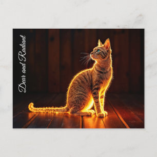 Carte Postale Art félin Dreamin or chat portrait adorables anima