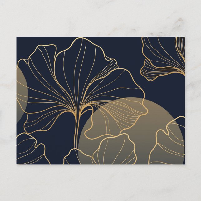 Carte Postale Art floral or (Devant)
