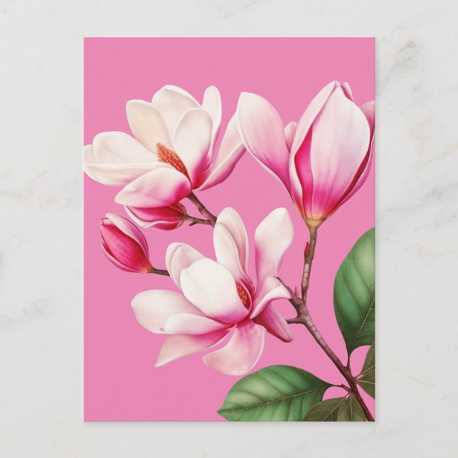 Carte Postale Art Floral simple rose élégant (Devant)