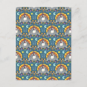 CARTE POSTALE ART FOLK CANDY CORN PILGRIM TURQUIE, MERCI