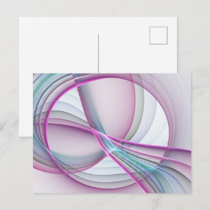 Carte Postale Art fractal abstrait coloré en mouvement