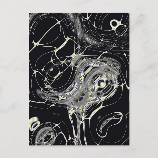 Carte Postale Art fractal abstrait Toile d'Or (Devant)