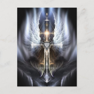 Carte postale Art Fractal Heavenly Angel Wing Cros