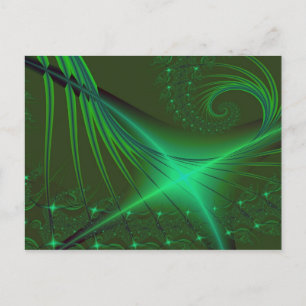 Carte Postale Art Fractal Interrompu Vert