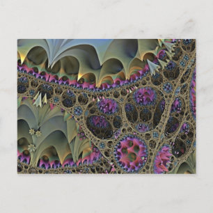 Carte Postale ART fractal MONDE FLORAL
