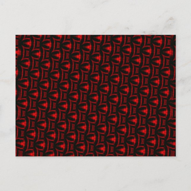 Carte Postale Art Fractal Rouge Et Noir (Devant)