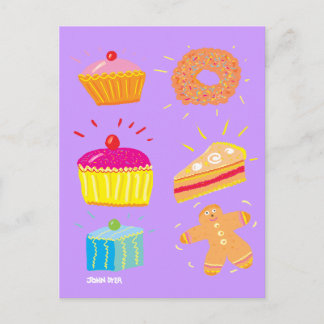 Carte postale Art : Gâteaux, Gros et pain d'épices