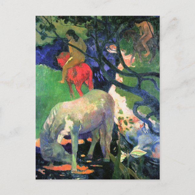 Carte postale Art Gauguin : Le Cheval Blanc (Devant)