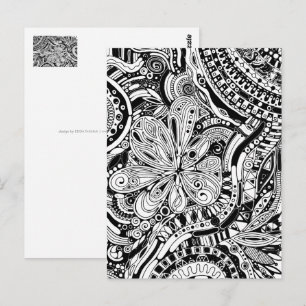 Carte Postale Art Géométrique Noir Et Blanc 15