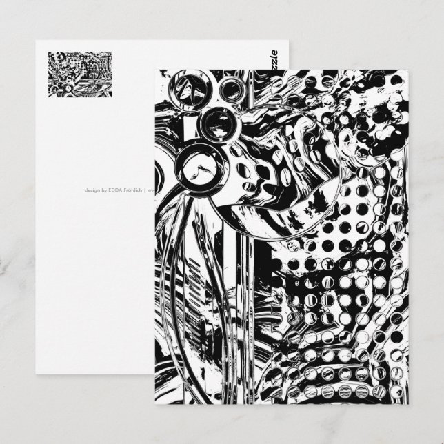Carte Postale Art géométrique noir et blanc 20 (Devant / Derrière)