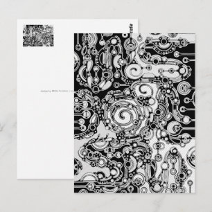 Carte Postale Art géométrique noir et blanc 3