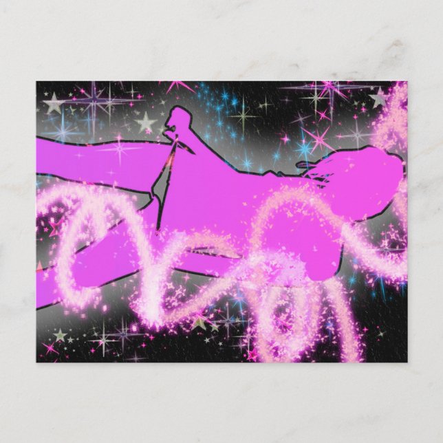 Carte Postale Art girly vecteur rose (Devant)