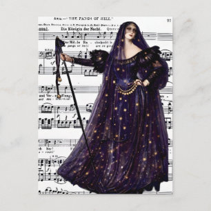 Carte Postale Art gothique vintage de la Reine de la Nuit de l'O