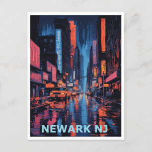 Carte Postale Art graphique coloré Newark NJ