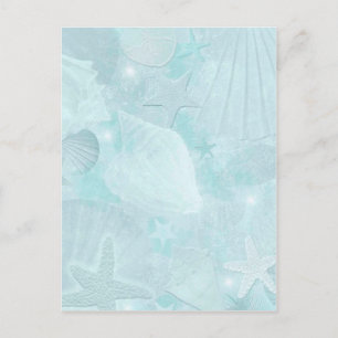 Carte Postale Art graphique de coquilles de mer subtiles