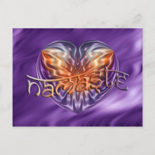 Carte Postale ART Heart NAMASTE vagues de lila