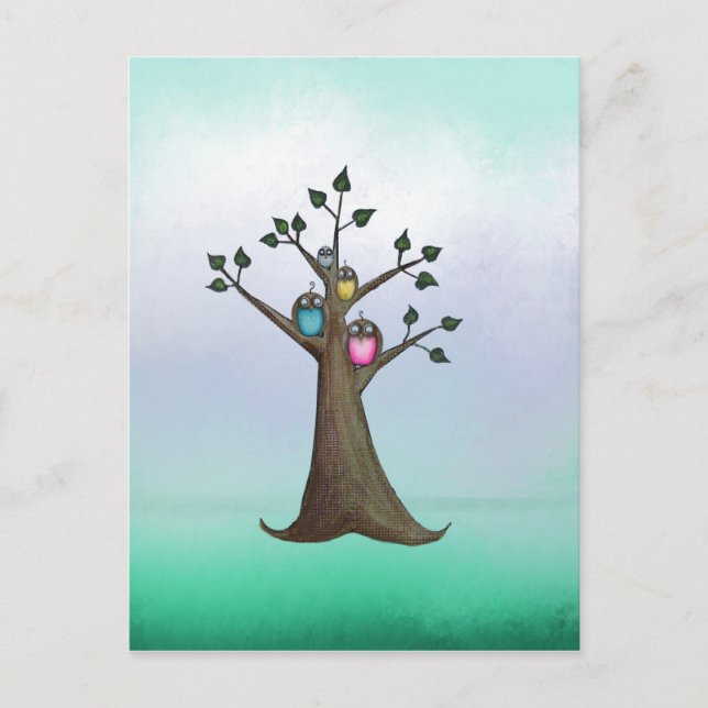 Carte postale Art Hibou (Devant)