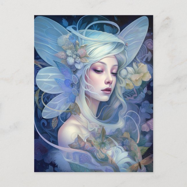 Carte Postale Art Imaginaire Fairy Bleu (Devant)