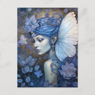 Carte Postale Art Imaginaire Fairy Bleu