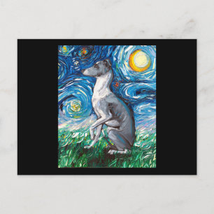 Carte Postale Art italien Greyhound Starry Night Whippet Chien
