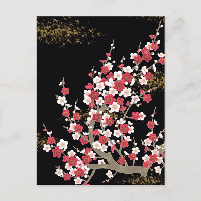 Carte Postale Art japonais Sakura Cherry Blossom (Devant)