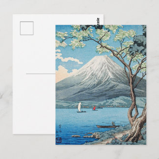 Carte Postale Art japonais vintage du mont Fuji et du lac Yamana