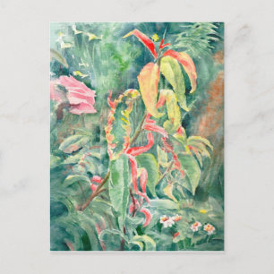 Carte postale Art-Jardin magique, aquarelle