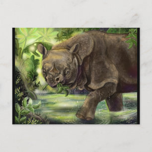 Carte Postale Art Javan Rhino