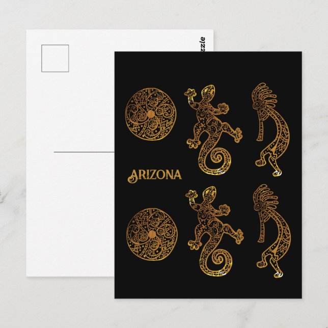 Carte Postale Art Kokopelli (Devant / Derrière)