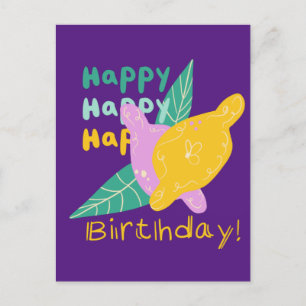 Carte Postale Art lettre Joyeux Anniversaire Citron Clair