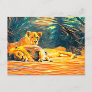 Carte Postale Art Lion