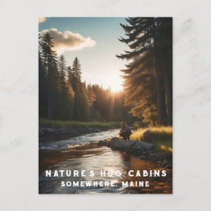 Carte Postale *~* Art Man Fishing Stream Nature AP49