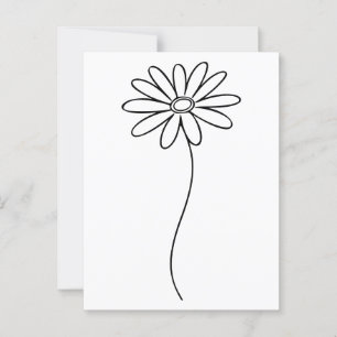 Carte Postale Art minimaliste de marguerite florale