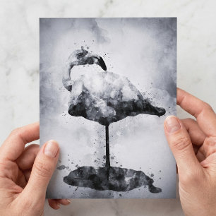 Carte Postale Art moderne à l'aquarelle en noir et blanc représe
