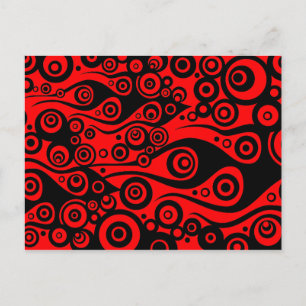 Carte Postale ART motif - flammes en cercle de tatouage feu ro